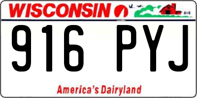 WI license plate 916PYJ
