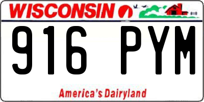 WI license plate 916PYM