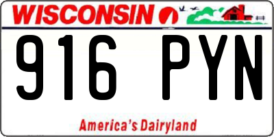 WI license plate 916PYN