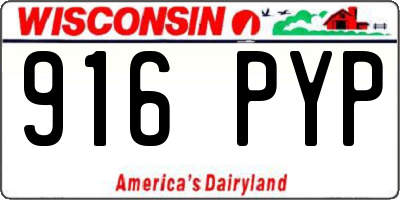 WI license plate 916PYP
