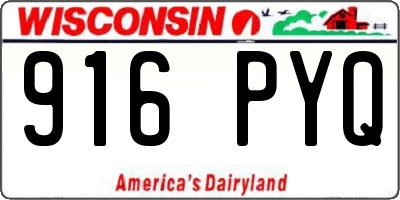 WI license plate 916PYQ