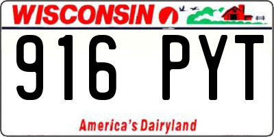 WI license plate 916PYT