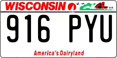 WI license plate 916PYU