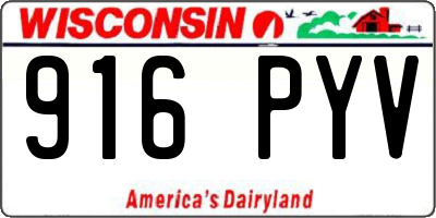 WI license plate 916PYV