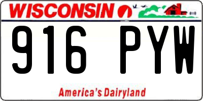 WI license plate 916PYW