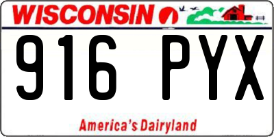 WI license plate 916PYX