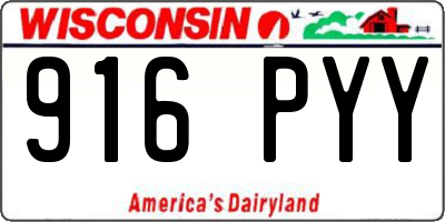 WI license plate 916PYY
