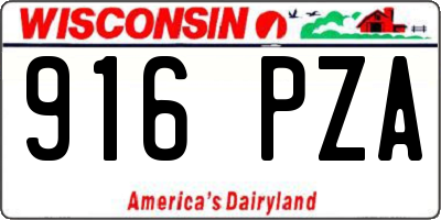 WI license plate 916PZA