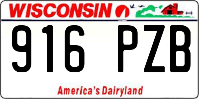 WI license plate 916PZB