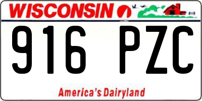 WI license plate 916PZC