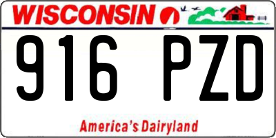 WI license plate 916PZD