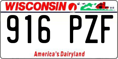 WI license plate 916PZF