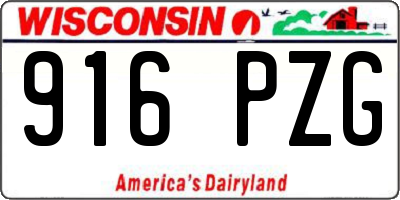 WI license plate 916PZG