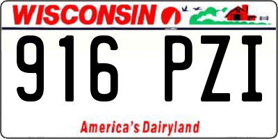 WI license plate 916PZI