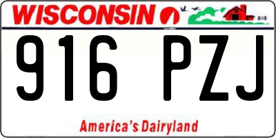 WI license plate 916PZJ