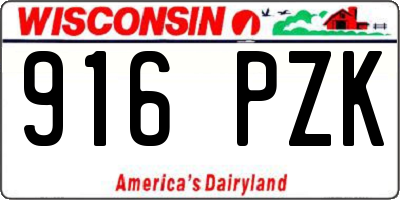 WI license plate 916PZK