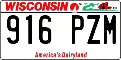 WI license plate 916PZM
