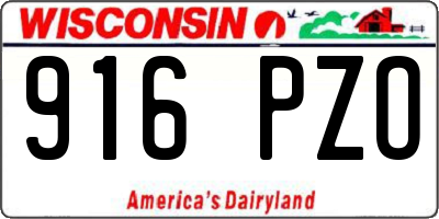 WI license plate 916PZO