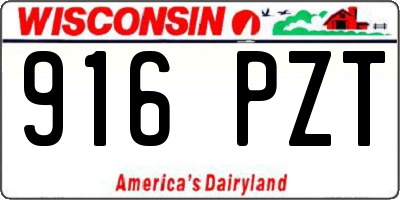 WI license plate 916PZT