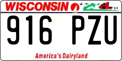 WI license plate 916PZU