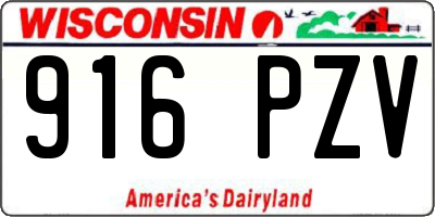 WI license plate 916PZV