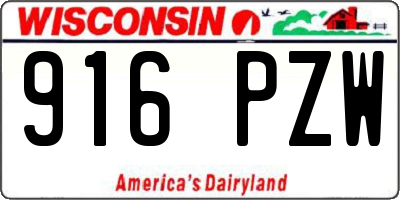 WI license plate 916PZW