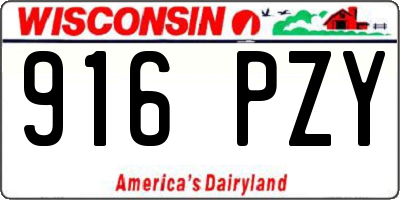 WI license plate 916PZY
