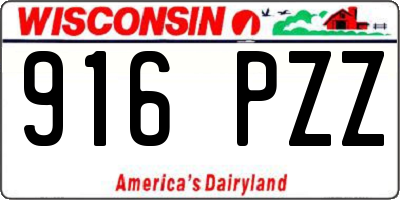 WI license plate 916PZZ