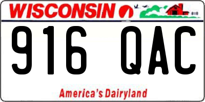WI license plate 916QAC