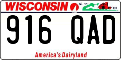 WI license plate 916QAD