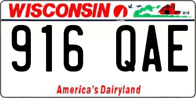 WI license plate 916QAE