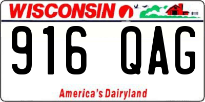 WI license plate 916QAG