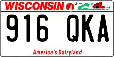WI license plate 916QKA