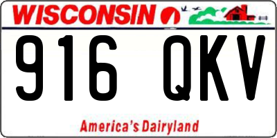 WI license plate 916QKV