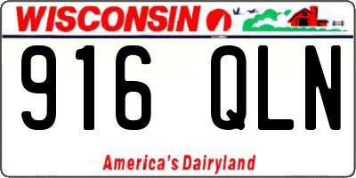 WI license plate 916QLN