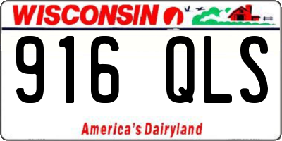 WI license plate 916QLS