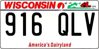 WI license plate 916QLV