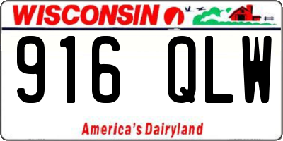 WI license plate 916QLW