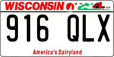 WI license plate 916QLX