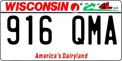 WI license plate 916QMA