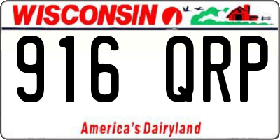 WI license plate 916QRP