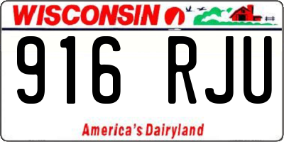 WI license plate 916RJU