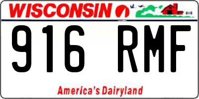 WI license plate 916RMF