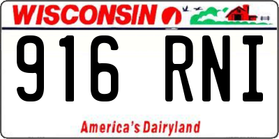 WI license plate 916RNI