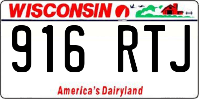 WI license plate 916RTJ