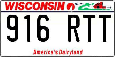 WI license plate 916RTT