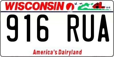 WI license plate 916RUA