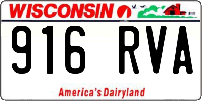 WI license plate 916RVA