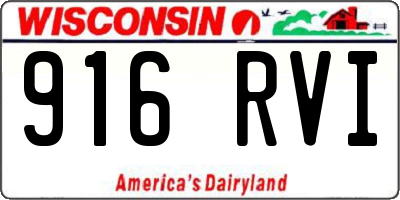 WI license plate 916RVI