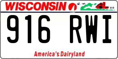 WI license plate 916RWI